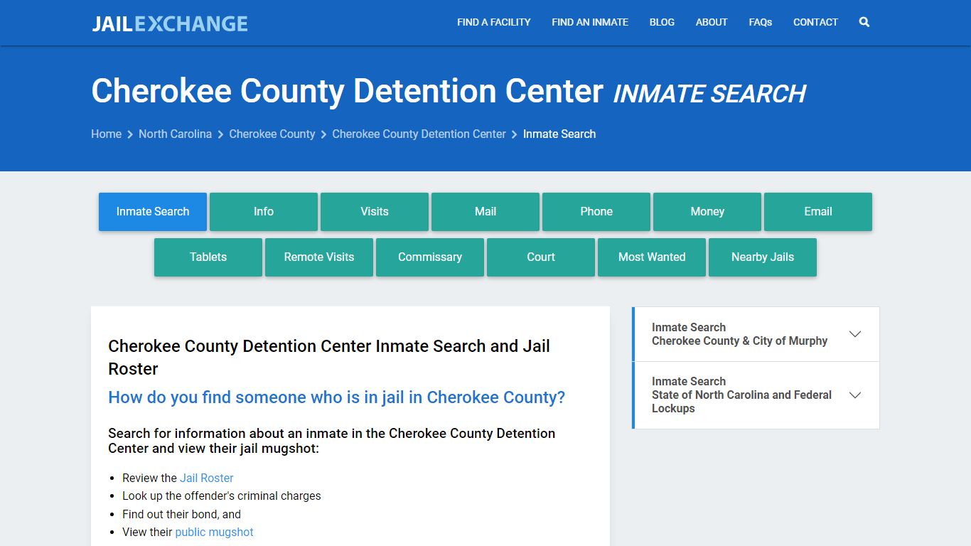 Cherokee County Detention Center Inmate Search - Jail Exchange